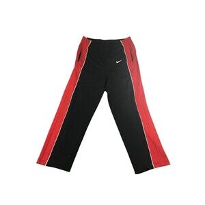 Vintage Nike Track Sweatpants Men L Black Red With White Stripes Y2K